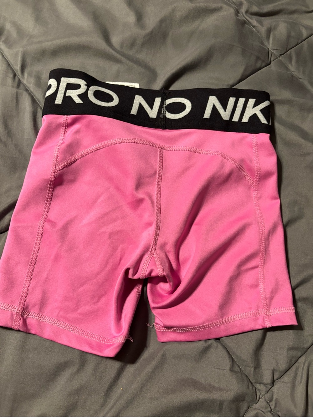 Nike Women's Pink Pro Bike Shorts with Branded Waistband - Picture 2 of 2